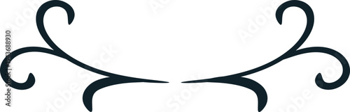 Vector decorative border element, black swirl design