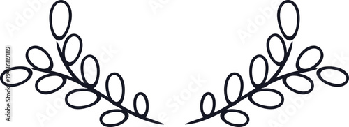 Set of 2 minimalist leaf branch icons vector