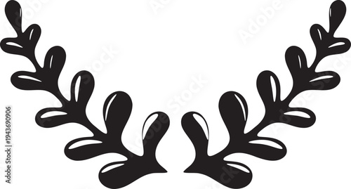Set of 2 black leaf branches vector