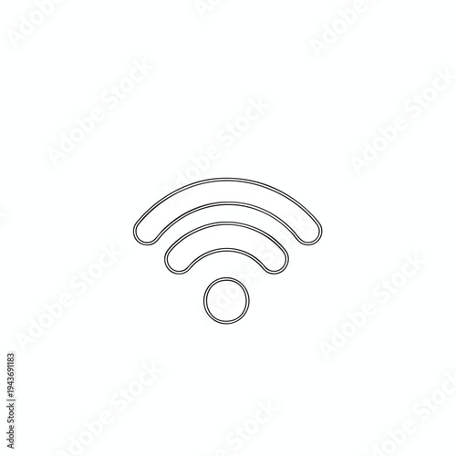 Minimalist outline of concentric arcs and a circle, representing wireless signals