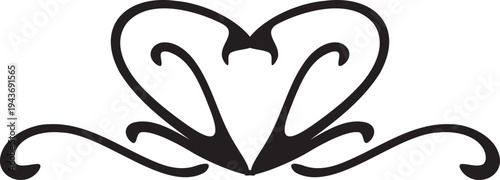 Black heart shaped vector design element