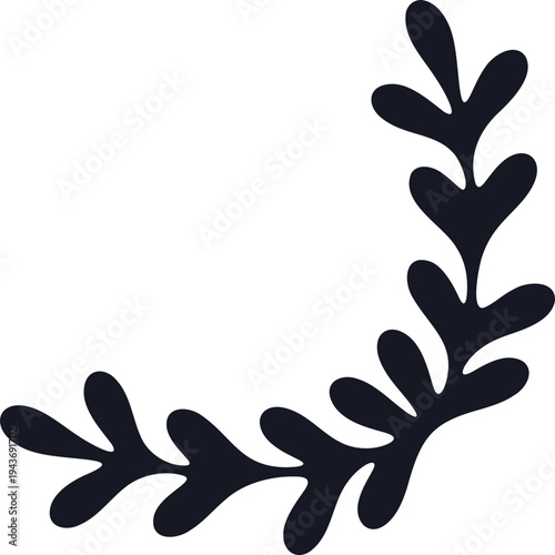 Black leaf branch vector illustration