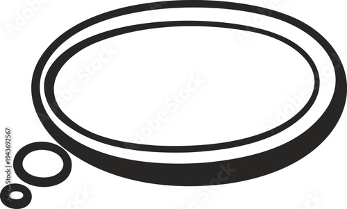 Set of 3 black rubber gasket seals vector
