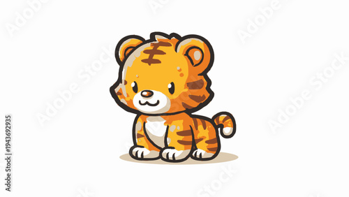 Adorable Little Tiger Cub Mascot, Cute and Playful Feline Character