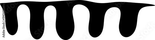 Vector black liquid drips on white background