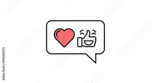 Heart and Chat Bubble Icon Symbolizing Love and Communication.