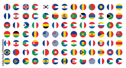 Collection of Circular National Flags