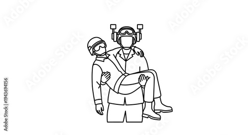 Soldier carrying injured comrade in arms, rescue, military, support, teamwork, emergency