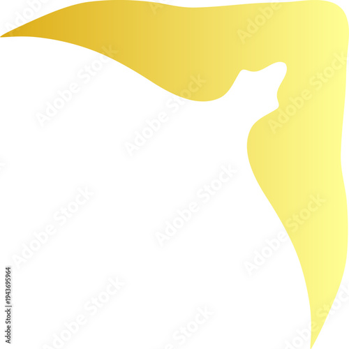Vector silhouette of a cat in yellow gradient
