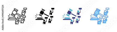 Auction icon set multiple style collection