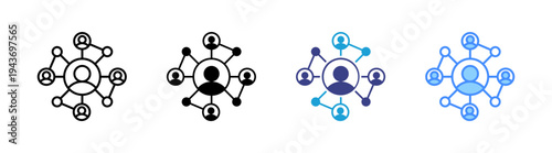 Community icon set multiple style collection