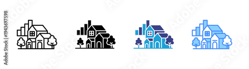 House icon set multiple style collection