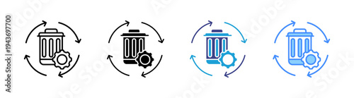 Waste icon set multiple style collection