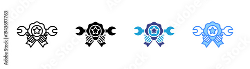 Quality Service icon set multiple style collection