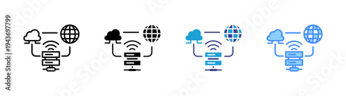 Wifi Server icon set multiple style collection