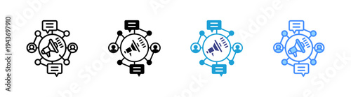 Broadcast icon set multiple style collection