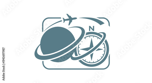 Travel and Navigation Concept with Globe and Compass.