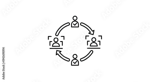 Teamwork and Collaboration Cycle Icon.