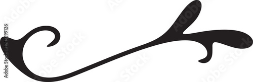 Black floral swirl vector illustration