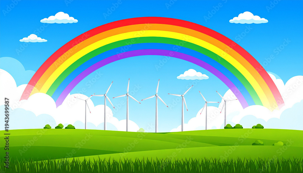 Fototapeta premium rainbow and green grass