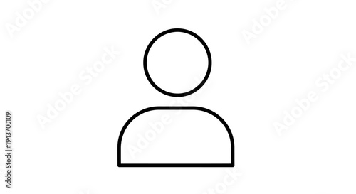 Simple Outline Icon of a Person Silhouette.
