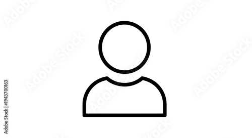 Simple Outline Icon of a Person Silhouette.