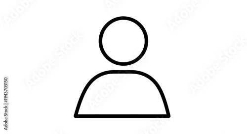 Simple Outline Icon of a Person Silhouette.
