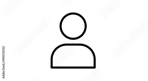 Simple Outline Icon of a Person Silhouette.