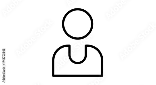 Simple Outline Icon of a Person Silhouette.
