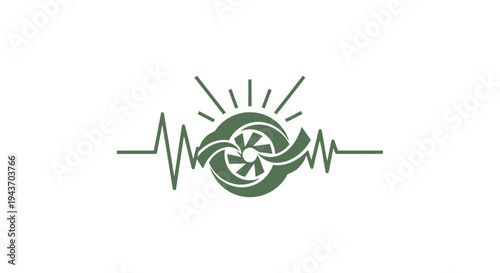 Turbocharger Heartbeat Symbol Representing Engine Performance.