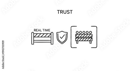 Trust and Real Time Security Barrier Icons.
