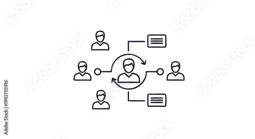 Teamwork and Collaboration Network Diagram.