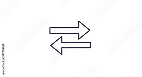 Two Arrows Facing Opposite Directions Symbolizing Exchange.