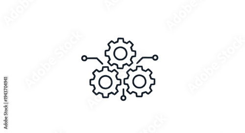 Three interconnected gears representing a mechanical system.