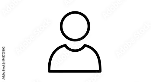 Simple Outline Icon of a Person Silhouette.