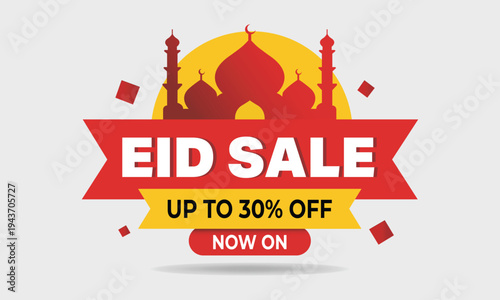 Wallpaper Mural Eid sale banner with mosque silhouette and discount offer on white background Torontodigital.ca