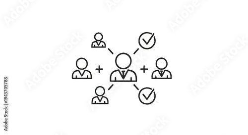 Teamwork and Collaboration Network with Checkmarks.