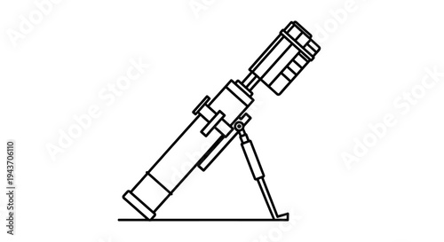 Vintage Telescope on Tripod Stand, Scientific Instrument, Astronomy Observation