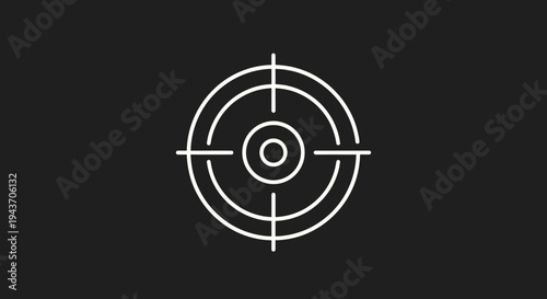 White crosshairs target symbol on a dark background.