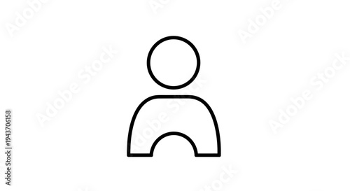 Simple Line Icon of a Person Silhouette.