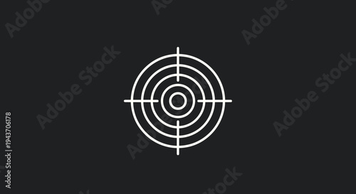 White crosshairs target symbol on a dark background.