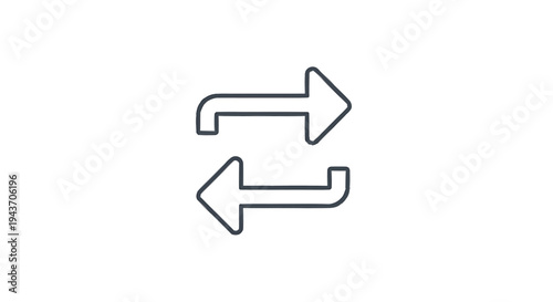 Two Arrows Pointing Opposite Directions Symbol.