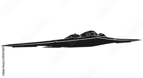 Stealth Bomber Silhouette, Futuristic Aircraft, Military Jet, Advanced Technology