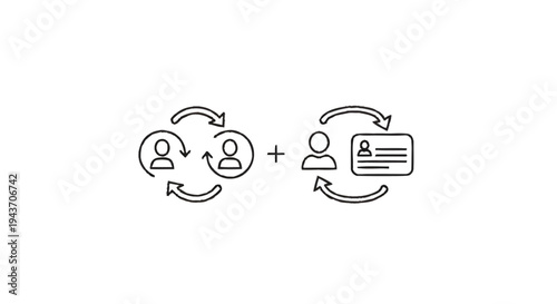 Two Icons Representing People and Identity Exchange.