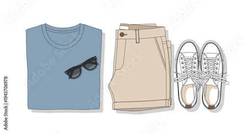 Set of casual summer clothing vector