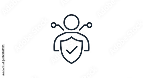User Security Icon with Shield and Checkmark.
