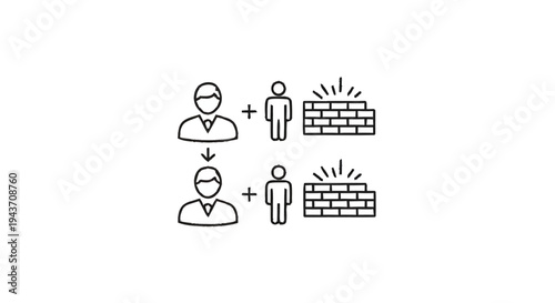 Two people building a wall together in a team effort.