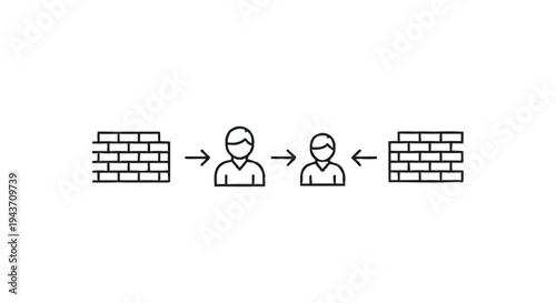 Two people communicating through a firewall.