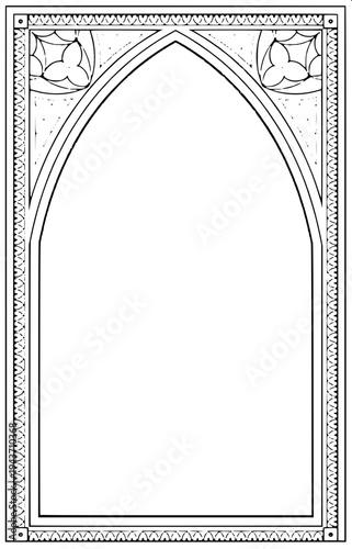“Clean outline vector drawing of three historic archway designs, pointed gothic arch, ornamental islamic arch and classical curved arch supported by columns, minimalist line art.”