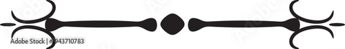 Vector ornamental divider line, black decorative border